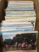 BOX WITH NORFOLK AND SUFFOLK POSTCARDS, OLD TO MAINLY POST WW2 UP TO 1970's (300+).