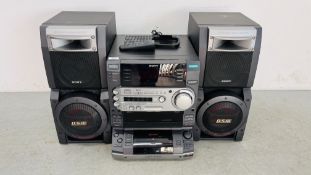 SONY LBT-LXS HI-FI SYSTEM COMPLETE WITH REMOTE AND SPEAKERS (SPEAKER H 53CM) - SOLD AS SEEN.