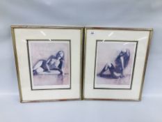 TWO LIMITED PRINTS OF NUDES BEARING SIGNATURE CHARLES WILLMOTT.