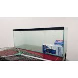 LARGE "CLEAR SEAL" FISH TANK AND ACCESSORIES WIDTH 122CM. DEPTH 38CM. HEIGHT 47CM.