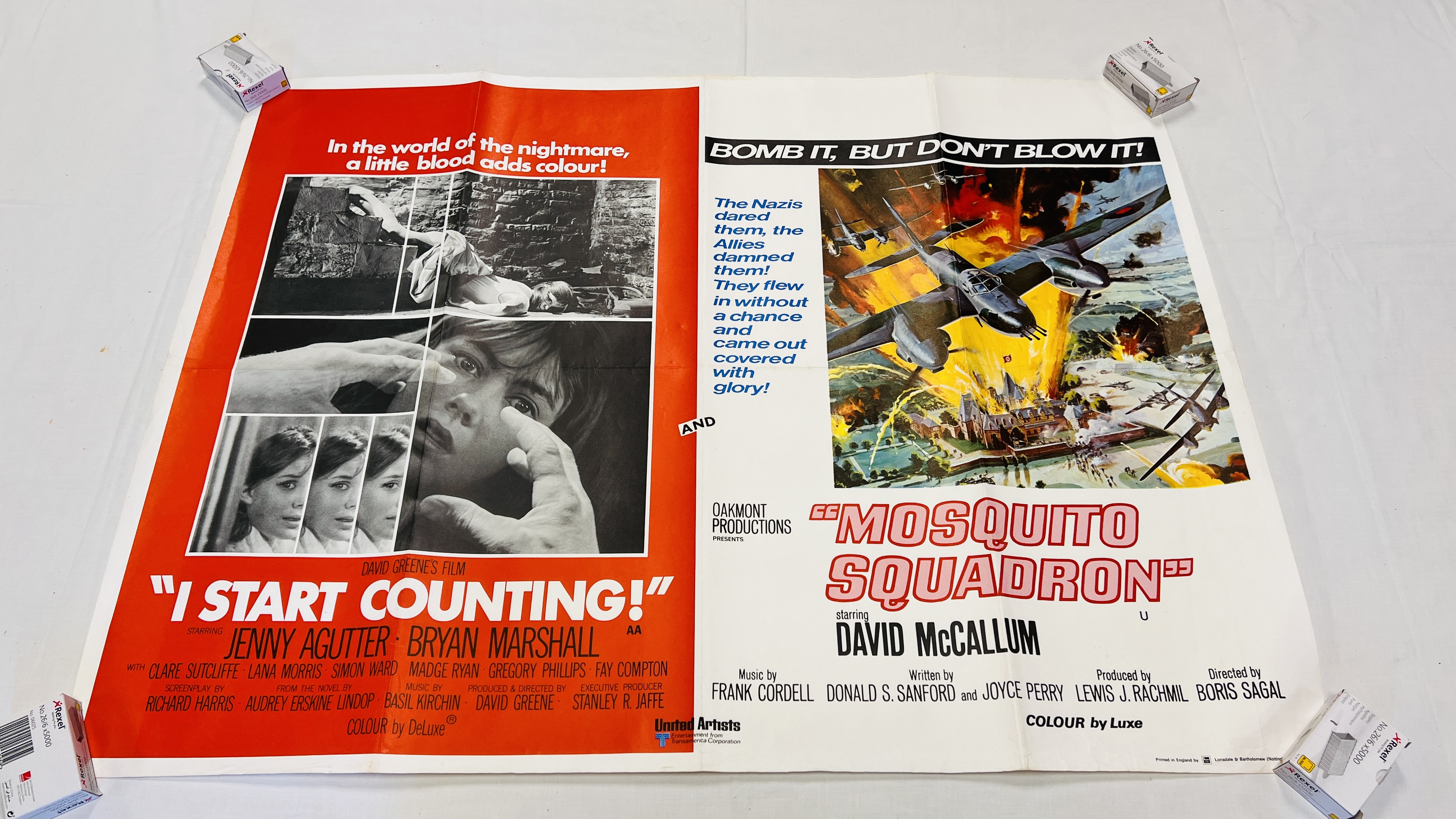 TWO VINTAGE ORIGINAL MOVIE ADVERTISING POSTERS TO INCLUDE SPLIT EXAMPLES I START COUNTING AND - Image 2 of 2