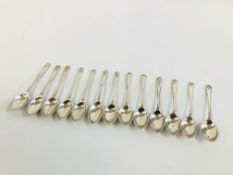 13 X SILVER EGG SPOONS WITH GOLF CLUB DETAIL SHEFFIELD ASSAY,