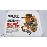 AN ORIGINAL VINTAGE MOVIE ADVERTISING POSTER "DIRTY MARY CRAZY LARRY" WIDTH 101CM. HEIGHT 76CM.