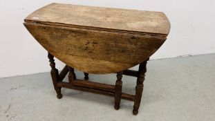 PERIOD OAK GATE LEG TABLE AND DRAWER