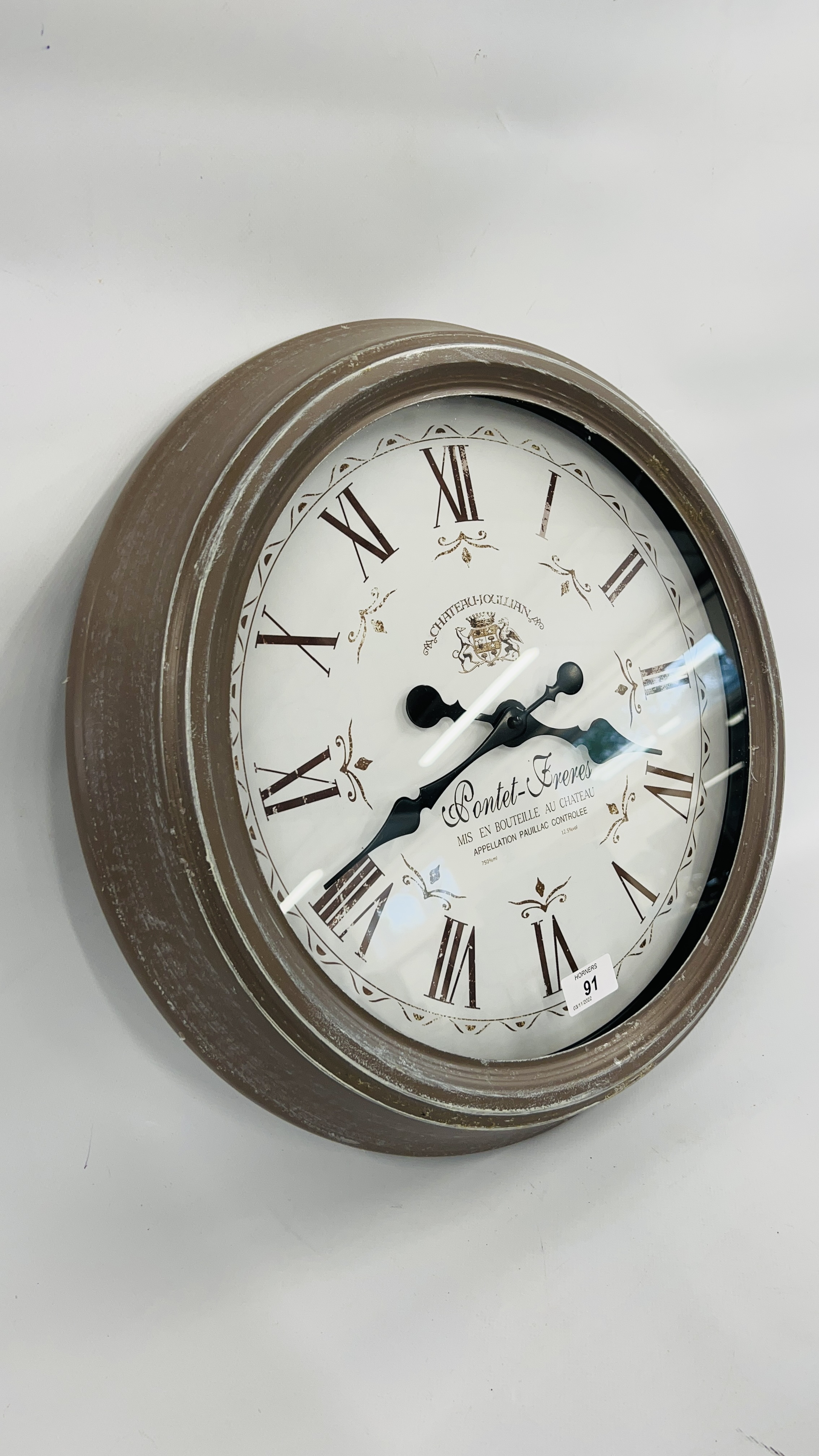 SHABBY CHIC FRENCH STYLE WALL CLOCK DIA. 47CM. - Image 3 of 5