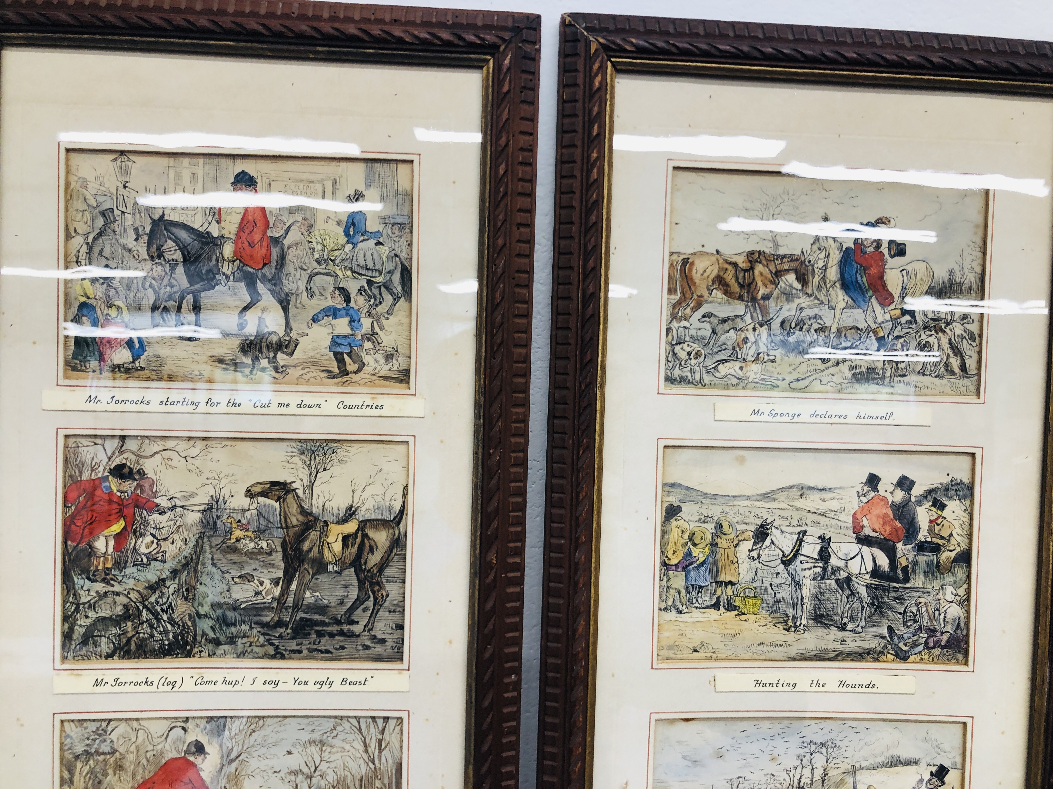 AFTER JOHN LEECH: 24 C19th INK AND WATERCOLOUR DRAWINGS OF HUNTING AND SHOOTING CARTOONS, - Image 2 of 7