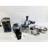 A MORPHY RICHARDS HOT WATER URN ALONG WITH DECEN MULTIFUNCTION FOOD PROCESSOR,