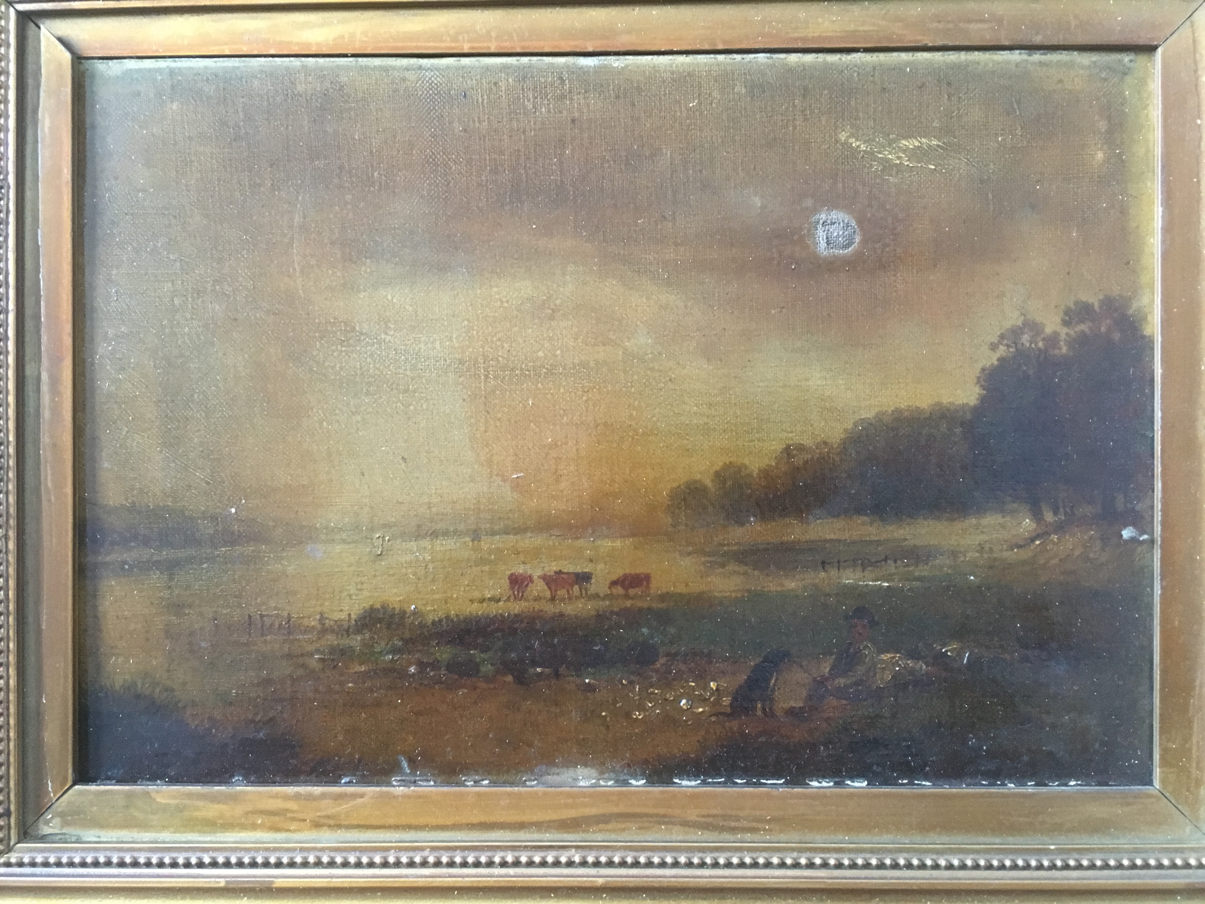 PAIR OF OIL ON CANVAS PAINTINGS, BROADLAND SCENES, ONE WITH A WHERRY A/F. - Image 3 of 4