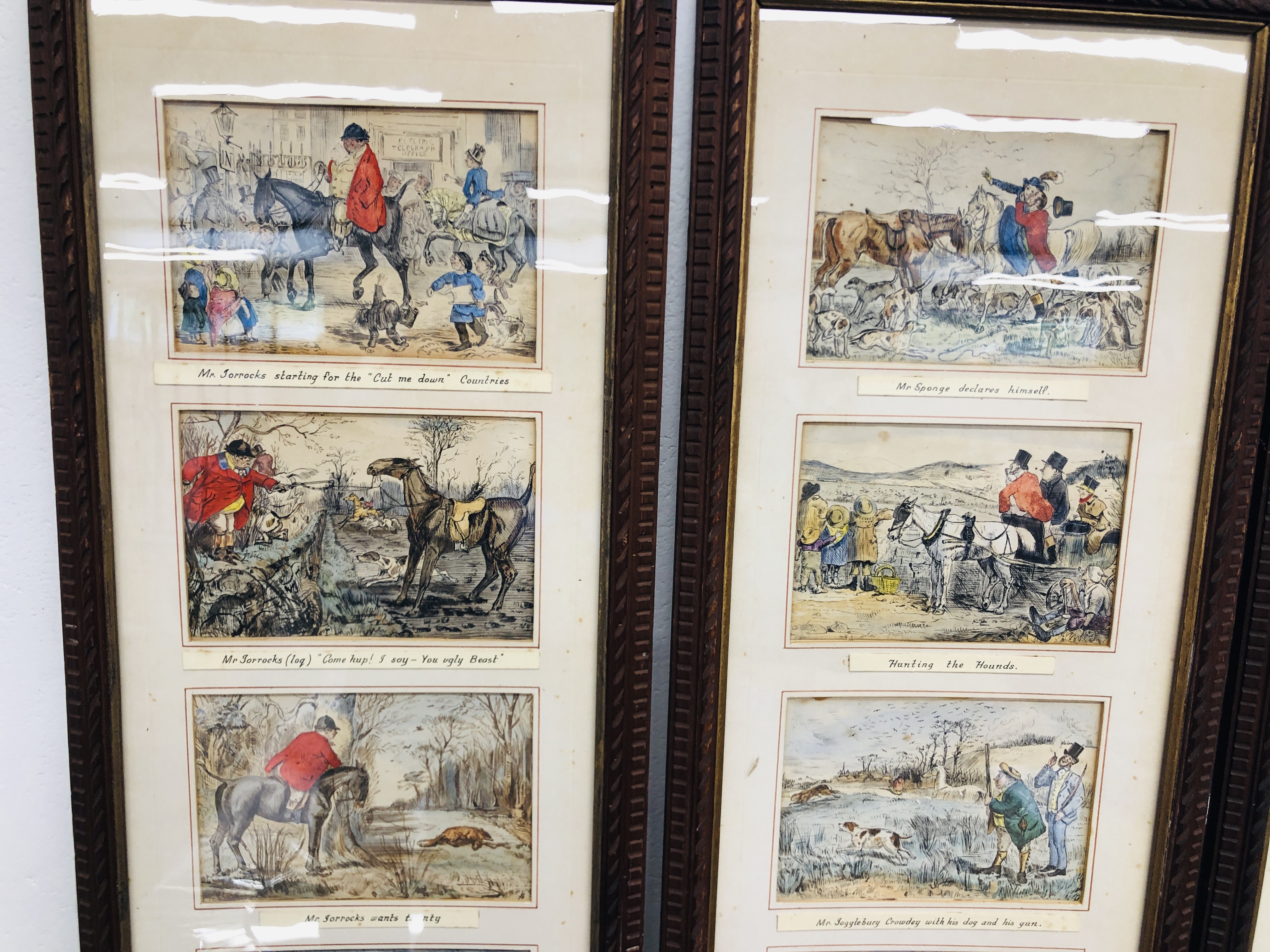 AFTER JOHN LEECH: 24 C19th INK AND WATERCOLOUR DRAWINGS OF HUNTING AND SHOOTING CARTOONS, - Image 3 of 7
