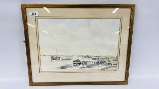 A. PARNELL WATERCOLOUR OF BREYDON ROND GREAT YARMOUTH 37CM X 25.5CM.