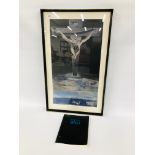 A SALVADOR DALI "CHRIST OF ST JOHN OF THE CROSS" GANYMEDE REPRODUCTION PRINT ALONG WITH SALVADOR