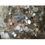 BOX OF MIXED MAINLY GB COINS, INCLUDING A FEW SILVER,