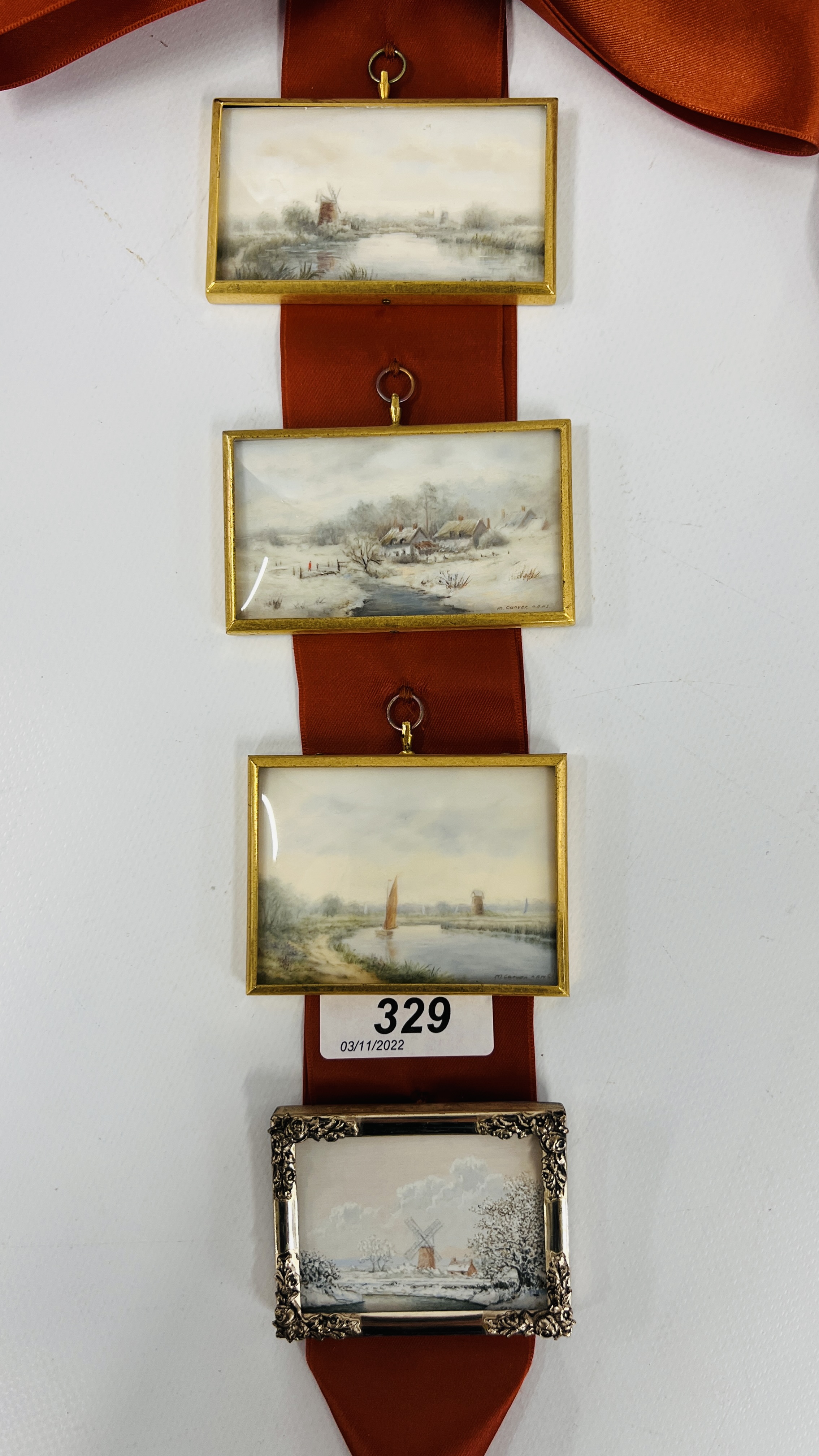 A COLLECTION OF 7 MINIATURE FRAMED PAINTINGS TO INCLUDE LOCAL SCENES, M CARVER, CYRIL B. - Image 10 of 10