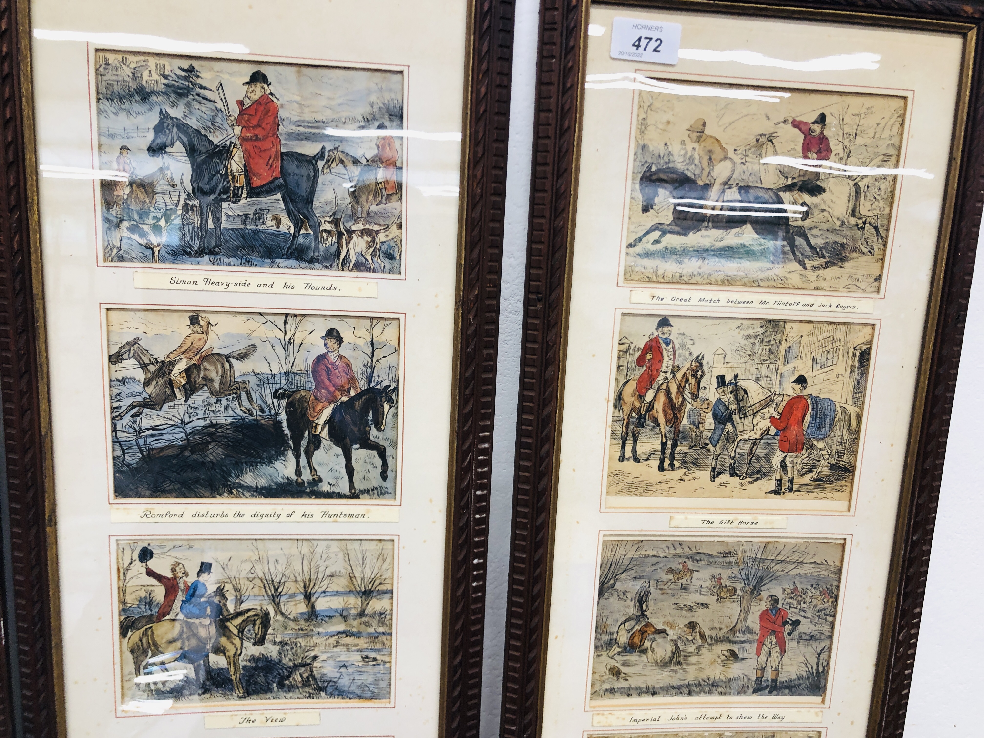 AFTER JOHN LEECH: 24 C19th INK AND WATERCOLOUR DRAWINGS OF HUNTING AND SHOOTING CARTOONS, - Image 5 of 7