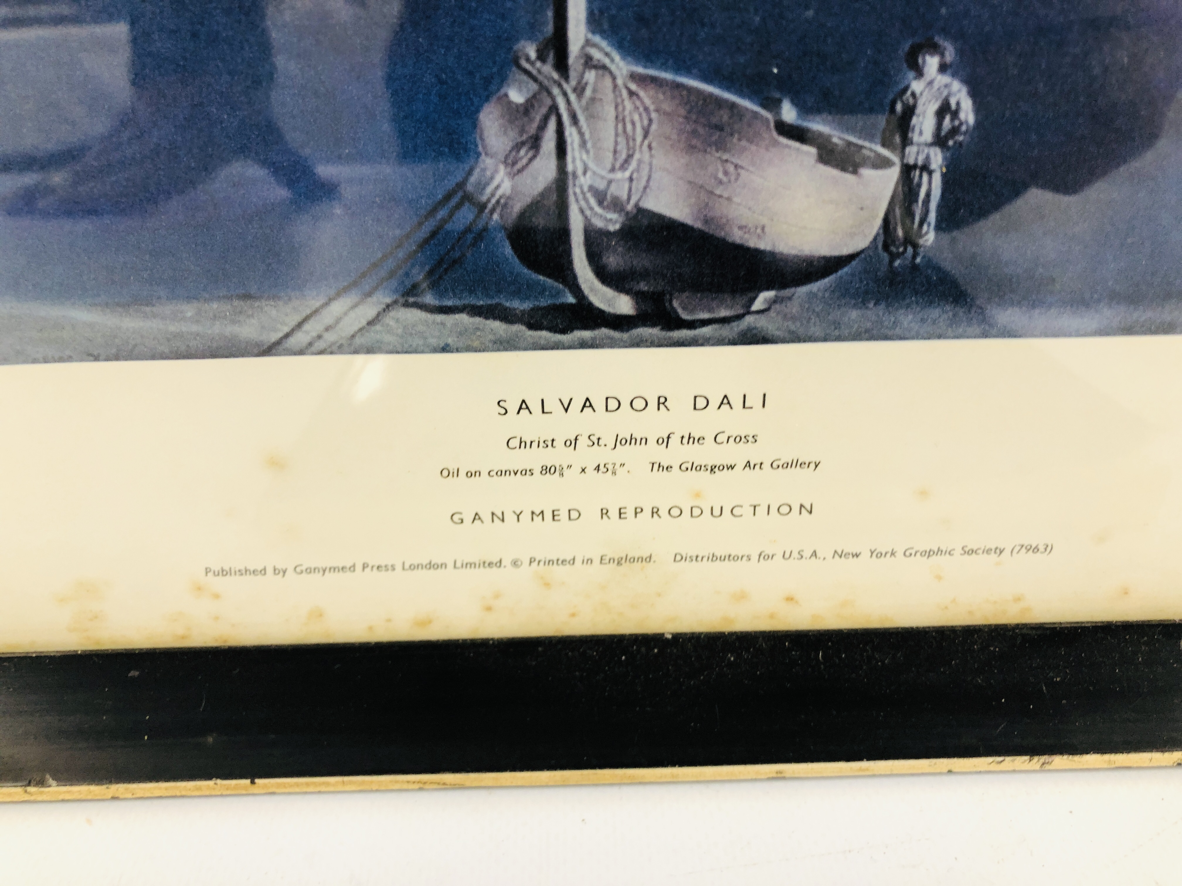 A SALVADOR DALI "CHRIST OF ST JOHN OF THE CROSS" GANYMEDE REPRODUCTION PRINT ALONG WITH SALVADOR - Image 3 of 3