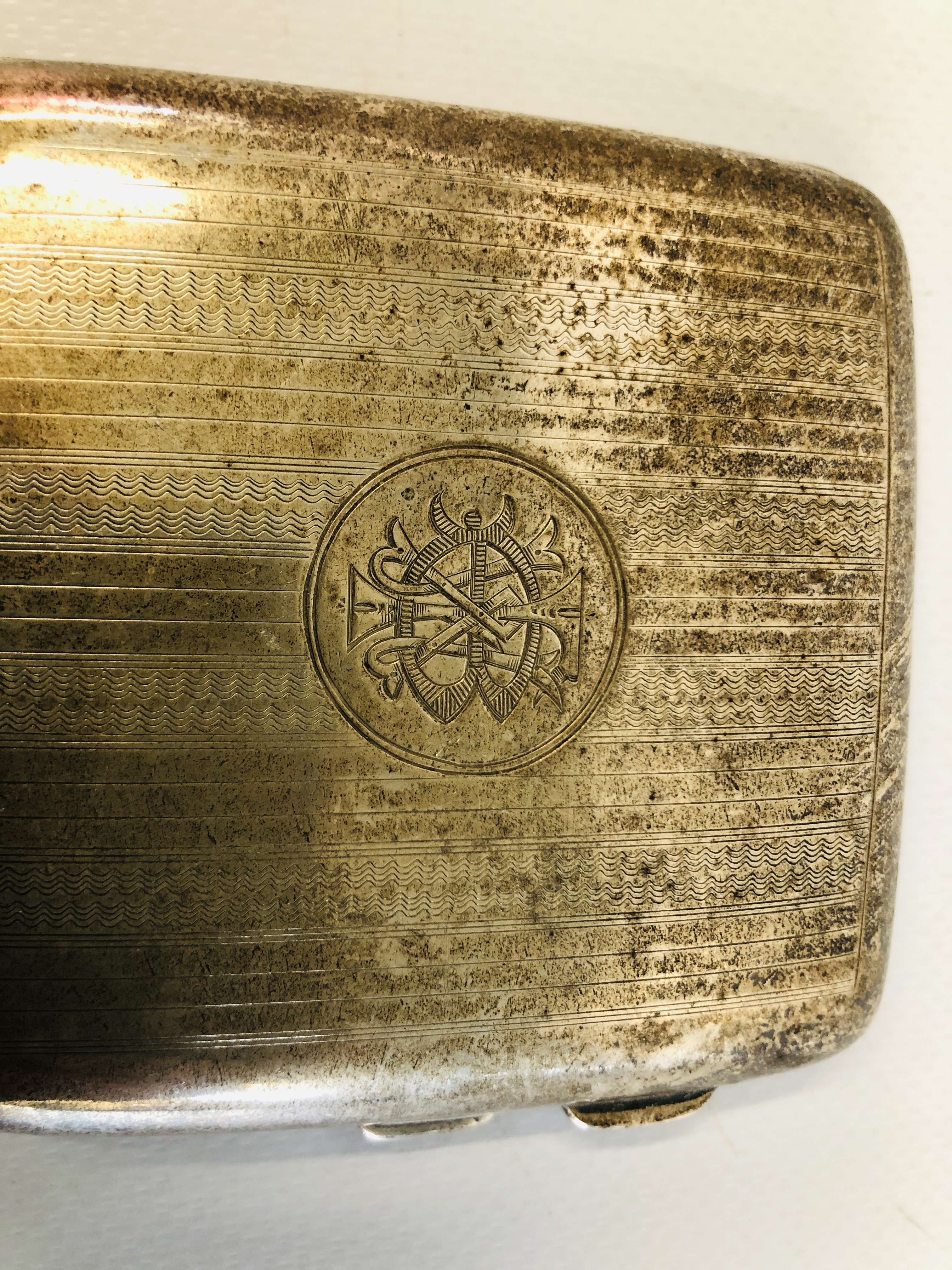 A SILVER CIGARETTE CASE BIRMINGHAM ASSAY THE CASE WITH MONOGRAM - Image 2 of 7