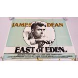 AN ORIGINAL VINTAGE MOVIE ADVERTISING POSTER "JAMES DEAN", EAST OF EDEN WIDTH 101CM. HEIGHT 76CM.