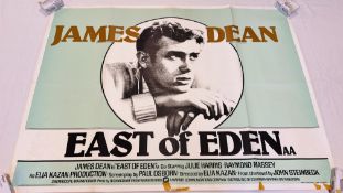 AN ORIGINAL VINTAGE MOVIE ADVERTISING POSTER "JAMES DEAN", EAST OF EDEN WIDTH 101CM. HEIGHT 76CM.