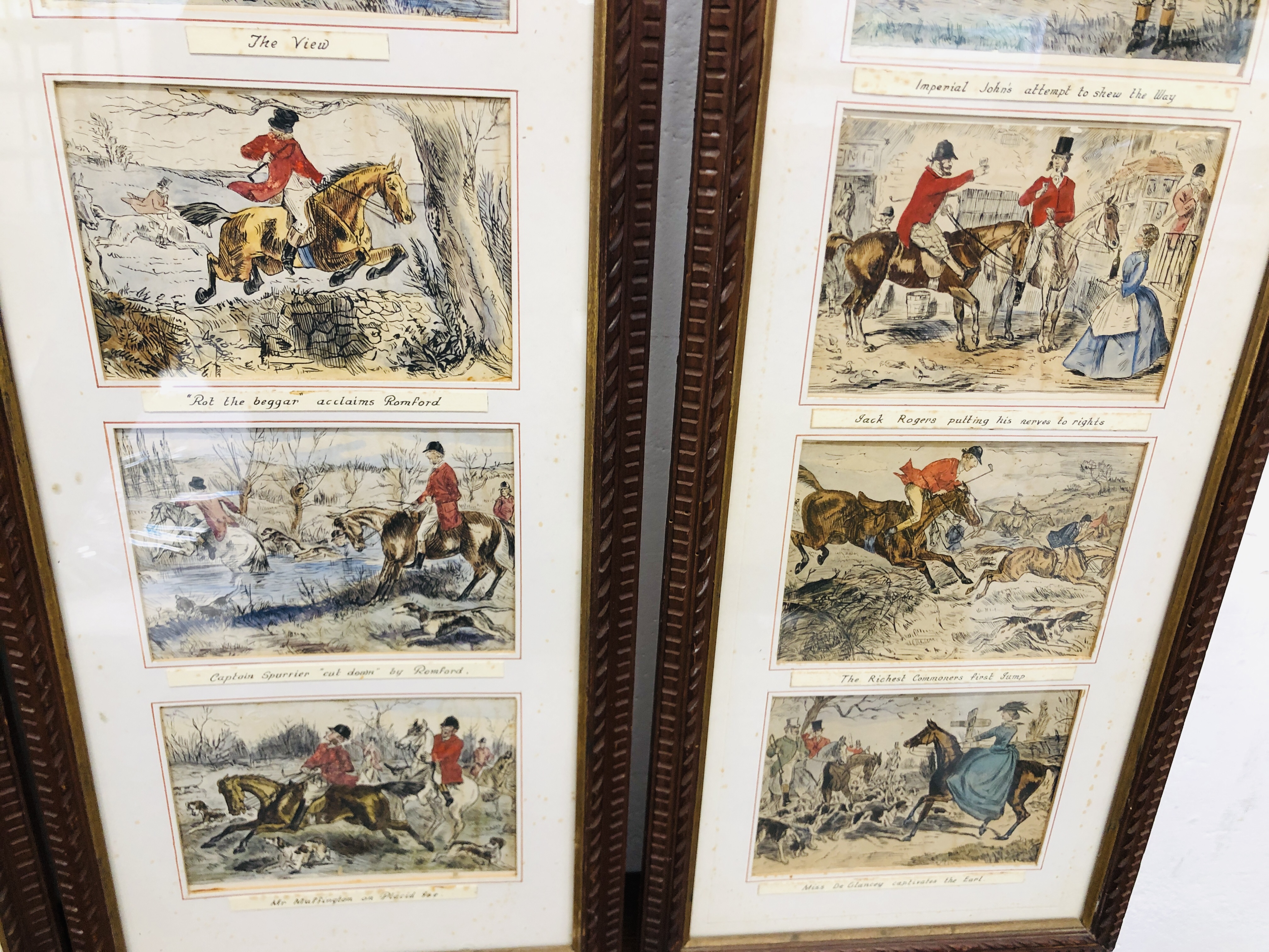 AFTER JOHN LEECH: 24 C19th INK AND WATERCOLOUR DRAWINGS OF HUNTING AND SHOOTING CARTOONS, - Image 6 of 7
