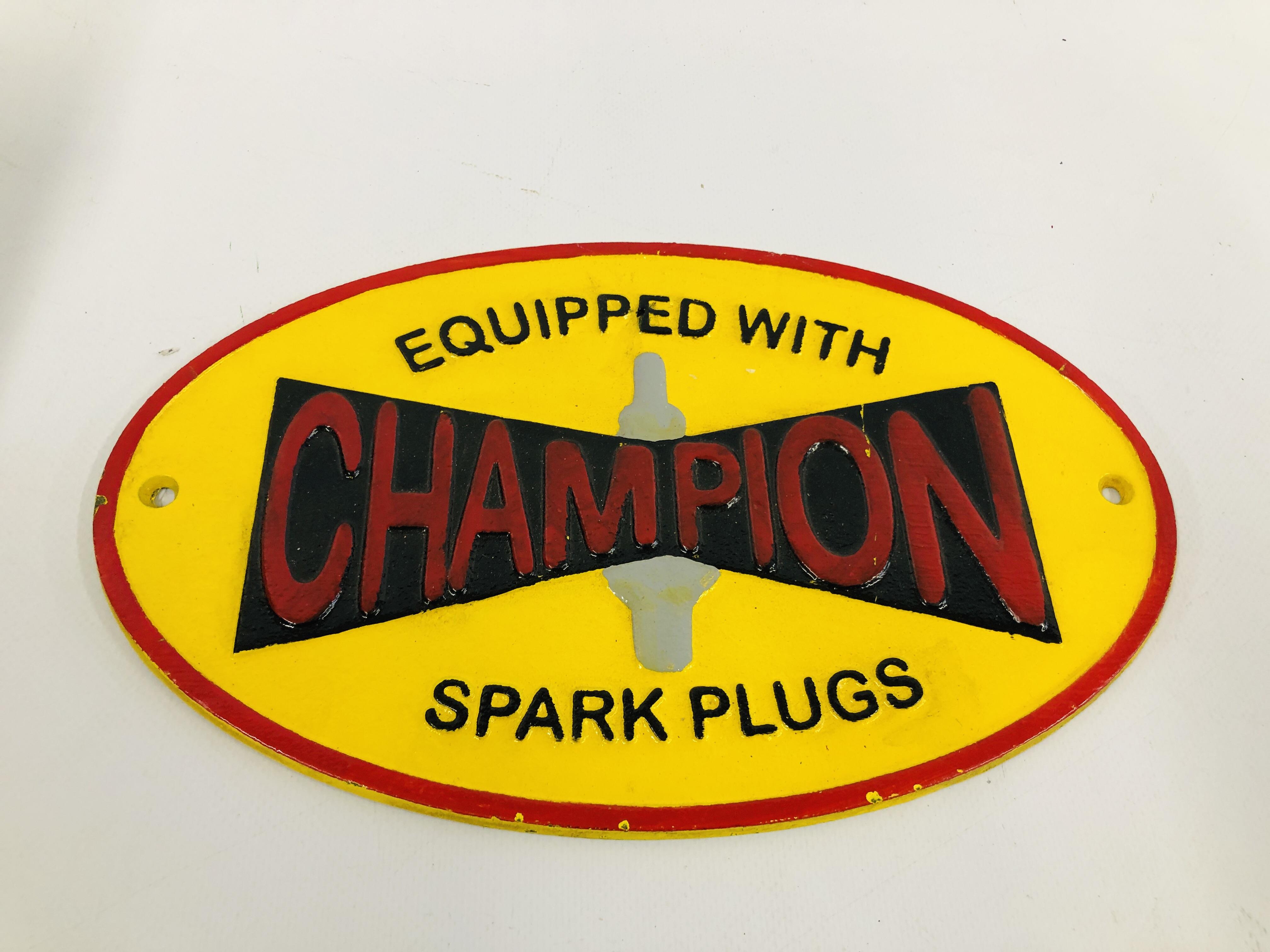 (R) CHAMPION SPARK PLUGS PLAQUE