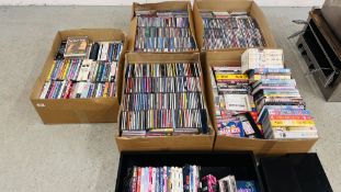 SIX LARGE BOXES OF MIXED GENRE CD'S,