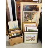 LARGE QUANTITY OF FRAMED PICTURES AND PRINTS TO INCLUDE ORIGINAL ART WORKS TO INCLUDE A STILL LIFE