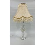 JULIE MACDONALD DESIGNER GLASS TABLE LAMP AND SHADE - SOLD AS SEEN