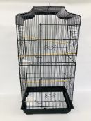 AN AS NEW BUDGIE CAGE WITH ACCESSORIES