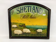 REPRODUCTION ADVERTISING DISPLAY "SHETLAND WILD NATURE".