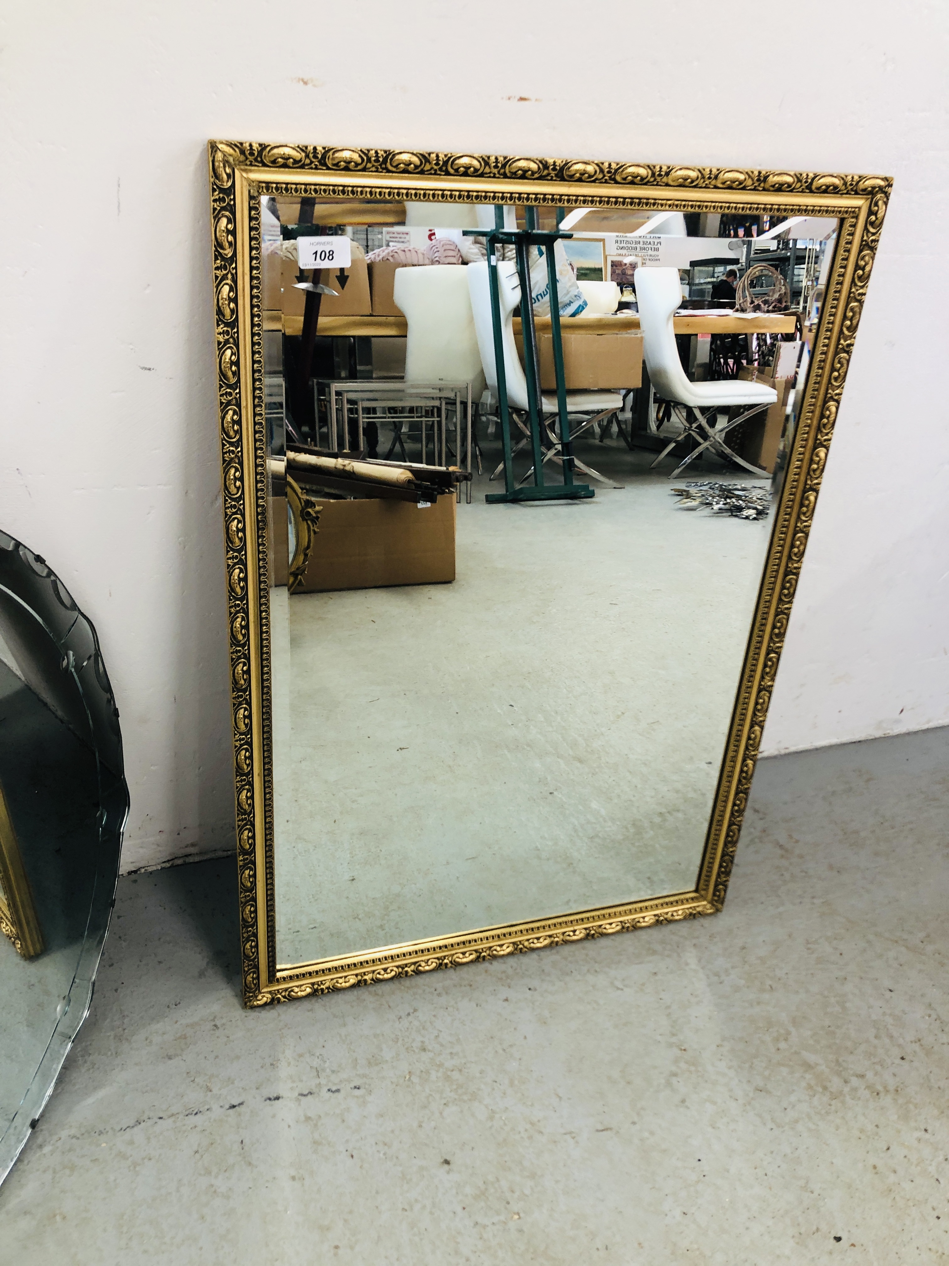 TWO 1960'S WALL MIRROR ALONG WITH A RECTANGULAR GILT FRAMED EXAMPLE - Image 4 of 4