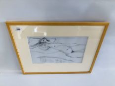 A FRAMED AND MOUNTED SKETCH OF A NUDE LADY BEARING SIGNATURE "CHATTEN".