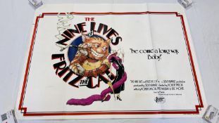 AN ORIGINAL VINTAGE MOVIE ADVERTISING POSTER "THE NINE LIVES OF FRITZ THE CAT" WIDTH 101CM.