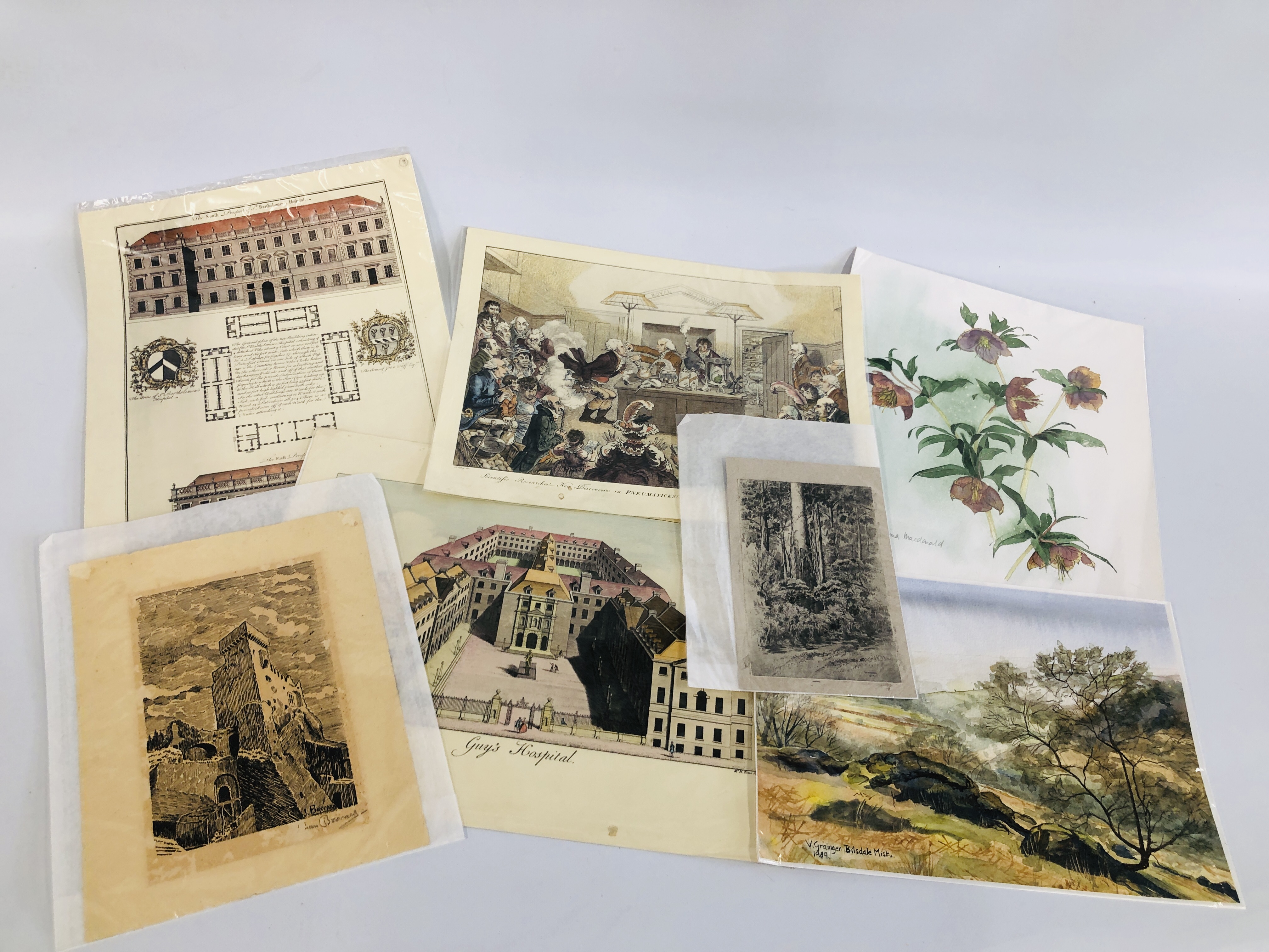 A BOX OF MIXED PICTURES, PRINTS AND WATERCOLOURS TO INCLUDE 20 FRAMED BOOK PLATES, ETC. - Image 6 of 6