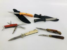 SIX COLLECTIBLE HAND KNIVES - (COLLECTION IN PERSON ONLY,