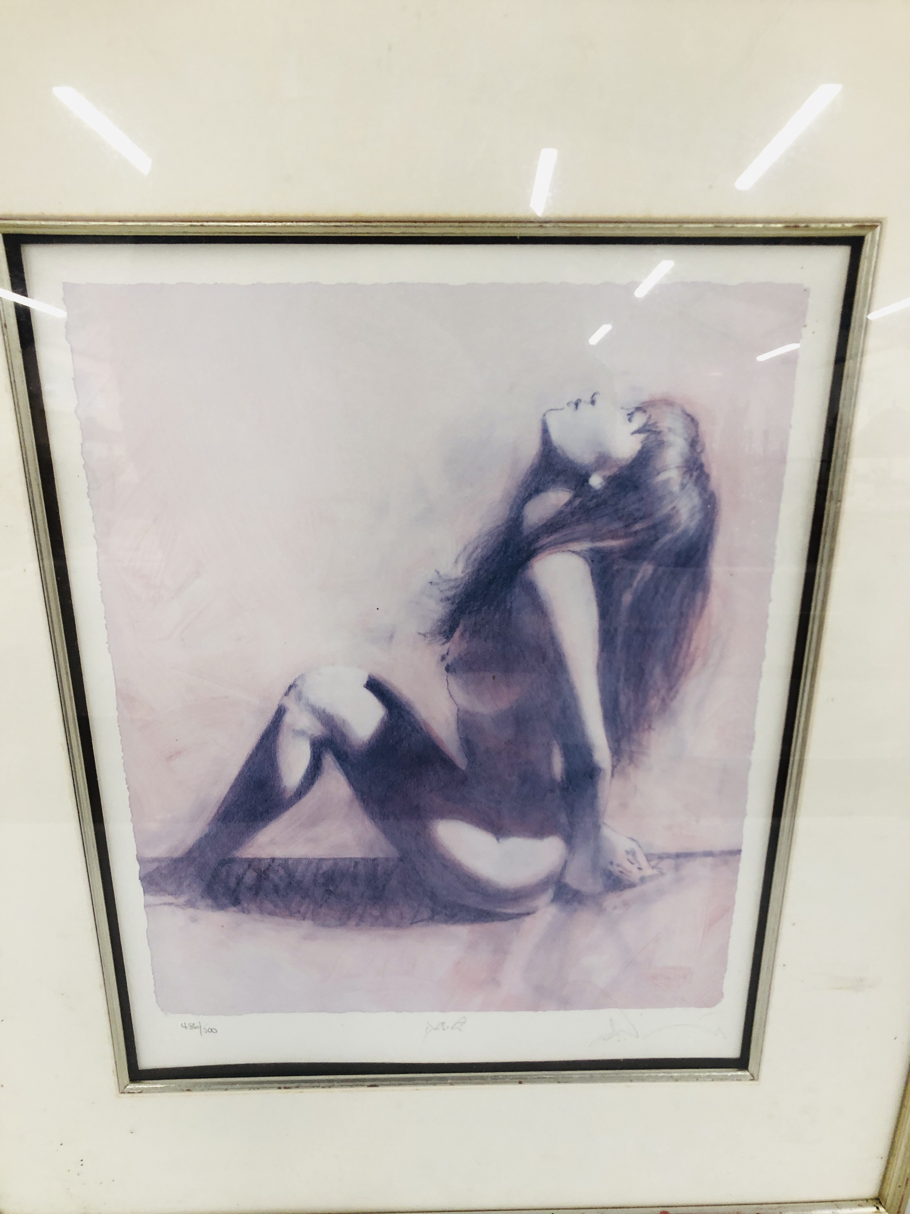 TWO LIMITED PRINTS OF NUDES BEARING SIGNATURE CHARLES WILLMOTT. - Image 2 of 8