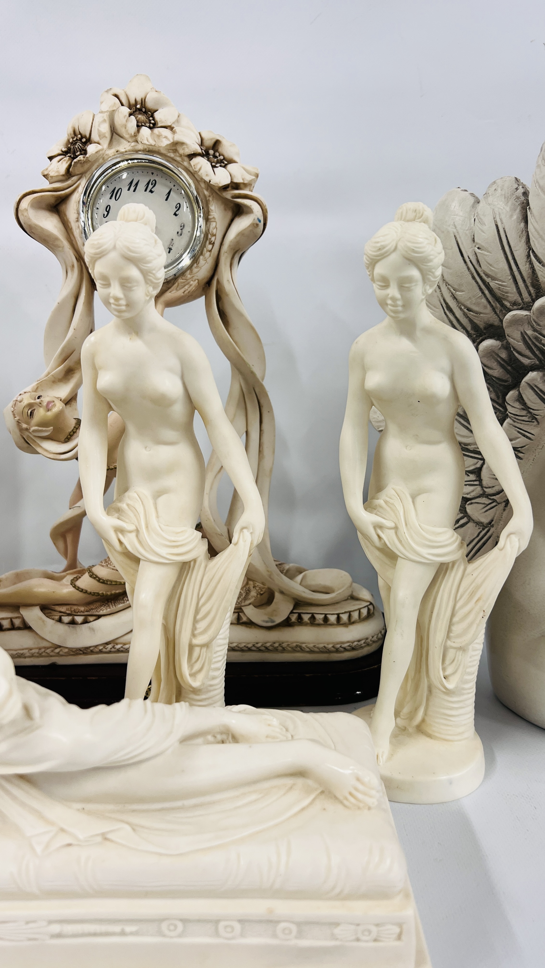 COLLECTION OF CLASSICAL STUDIES TO INCLUDE A RECLINING NUDE AND AN ANGEL ALONG WITH A PAIR OF - Image 3 of 8