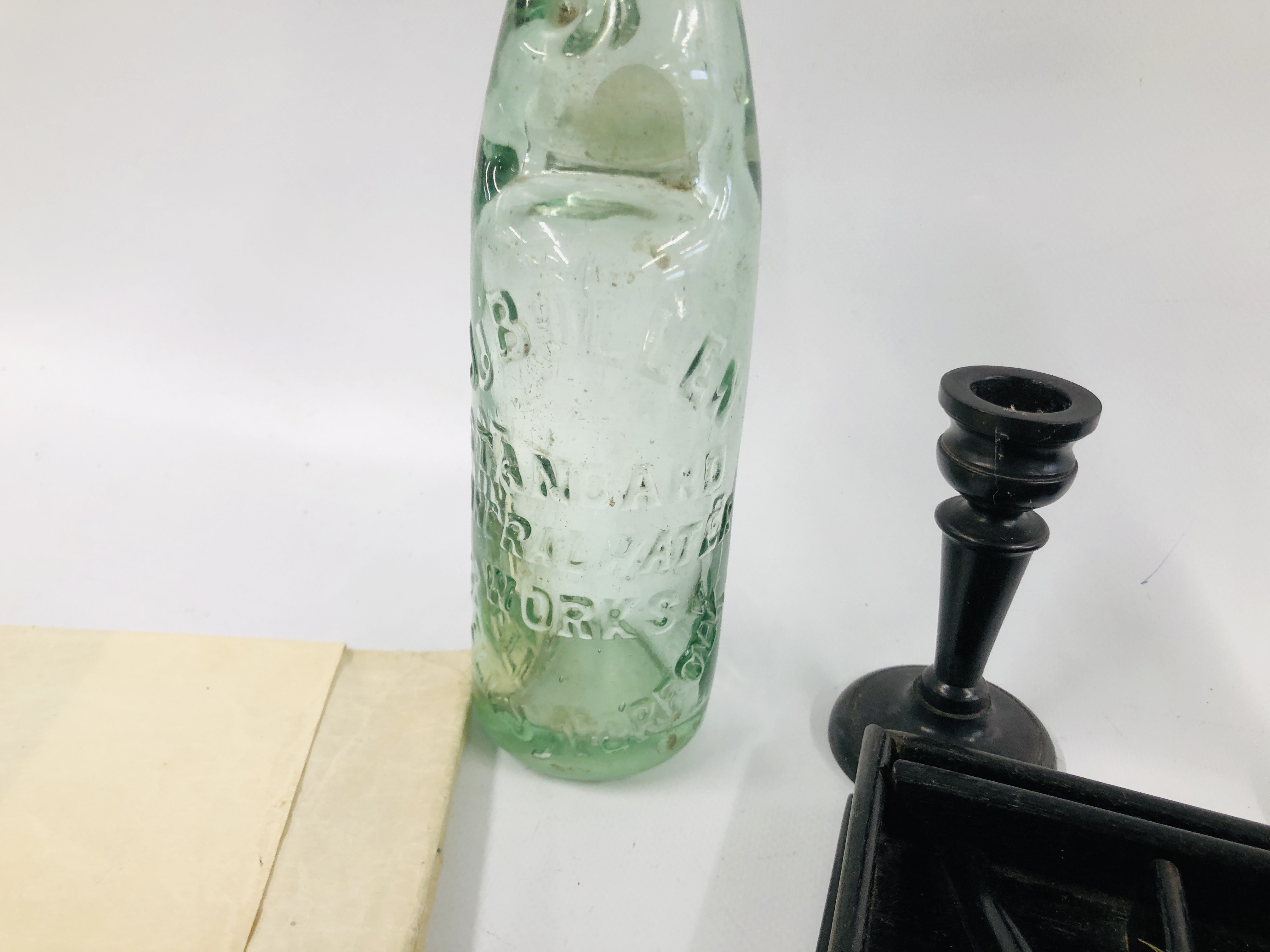 EBONY DRESSING TABLE ITEMS TO INCLUDE MIRROR, BRUSH, - Image 8 of 9