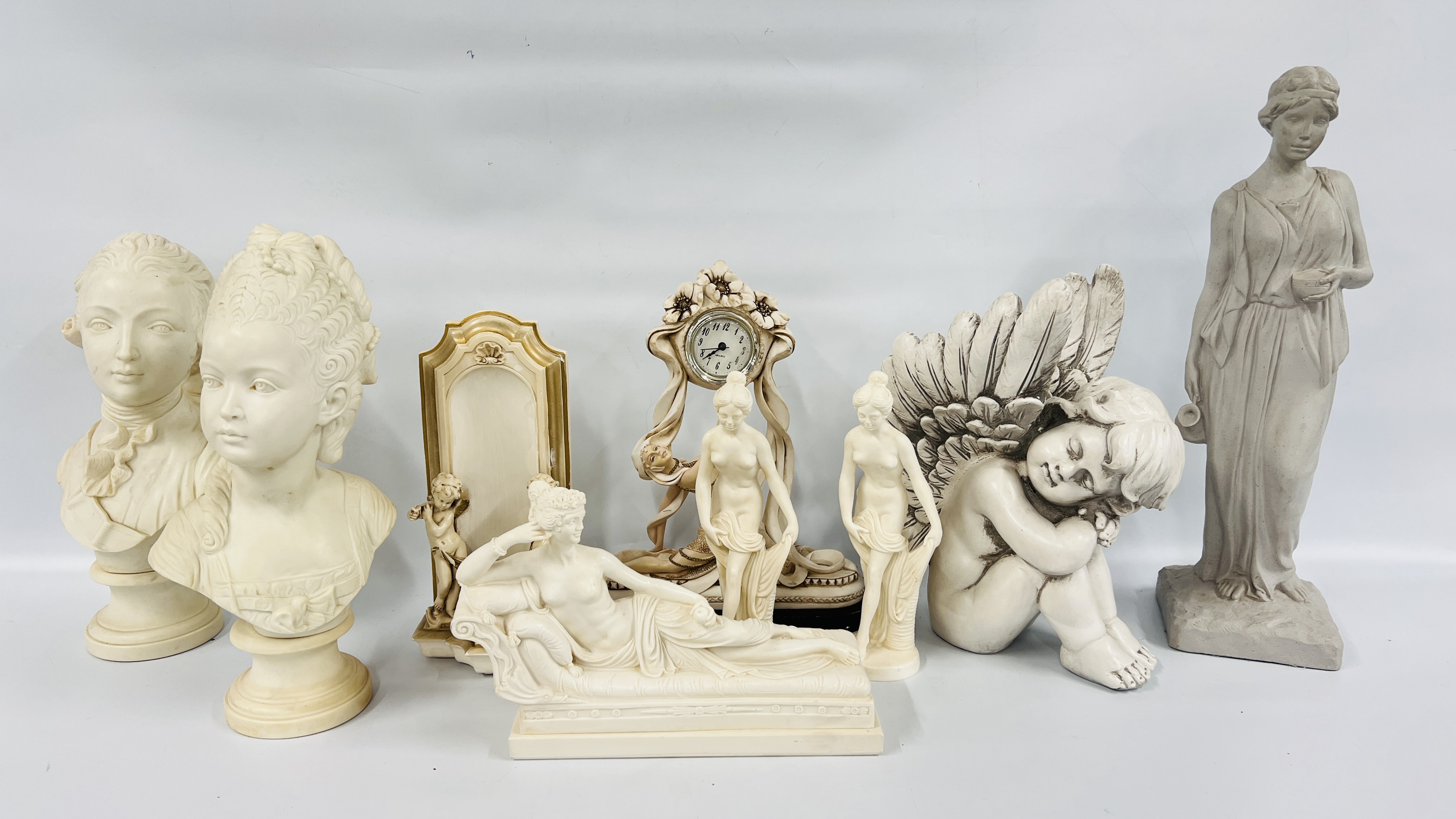 COLLECTION OF CLASSICAL STUDIES TO INCLUDE A RECLINING NUDE AND AN ANGEL ALONG WITH A PAIR OF