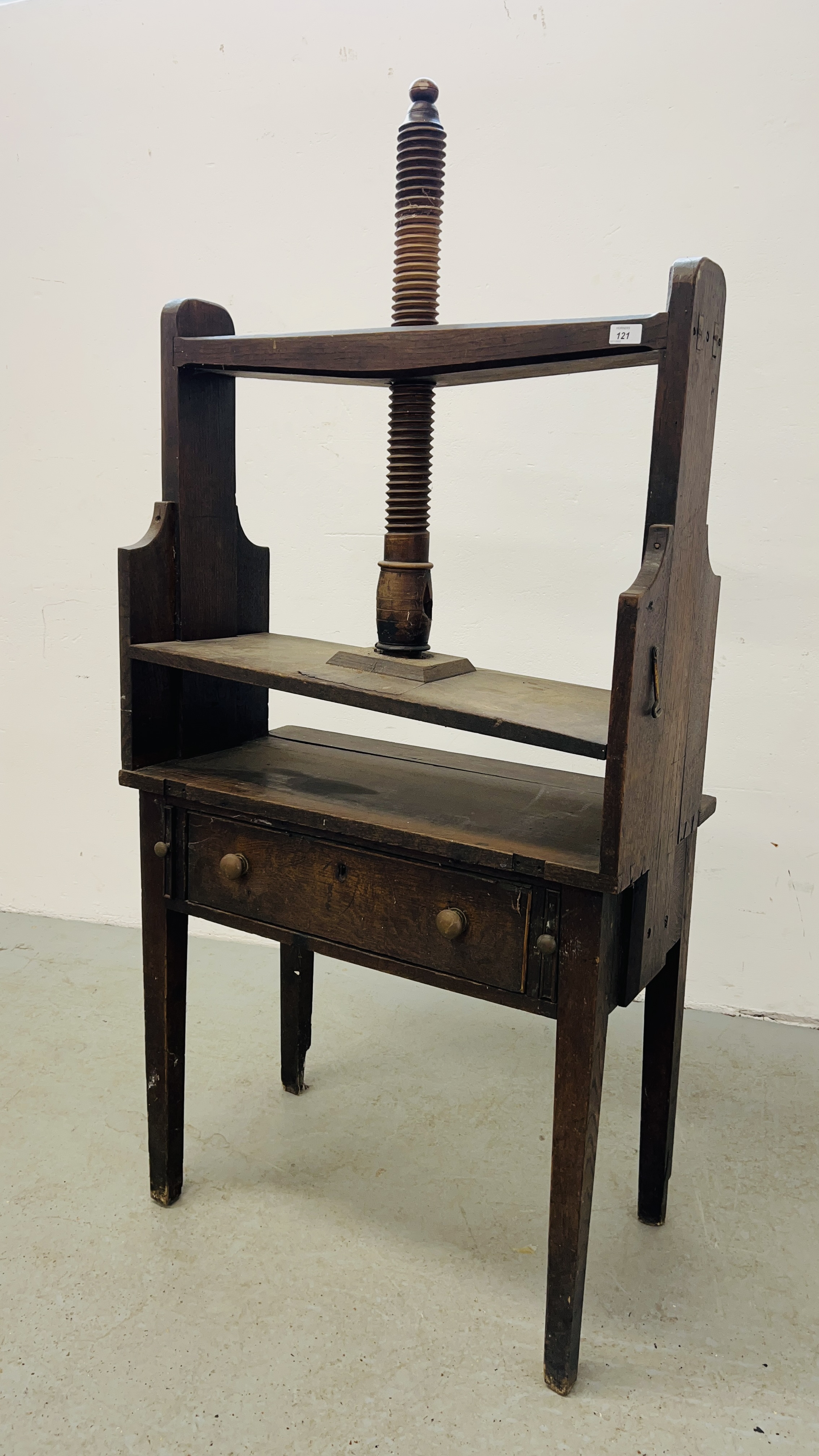 AN ANTIQUE GEORGIAN OAK BOOK PRESS