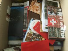 BOX OF MIXED EPHEMERA IN TWO FOLDERS AND LOOSE.