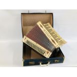 A VINTAGE JETELINA ACCORDION WITH HIGHLY DECORATIVE DETAILING IN HARD TRAVEL CASE.