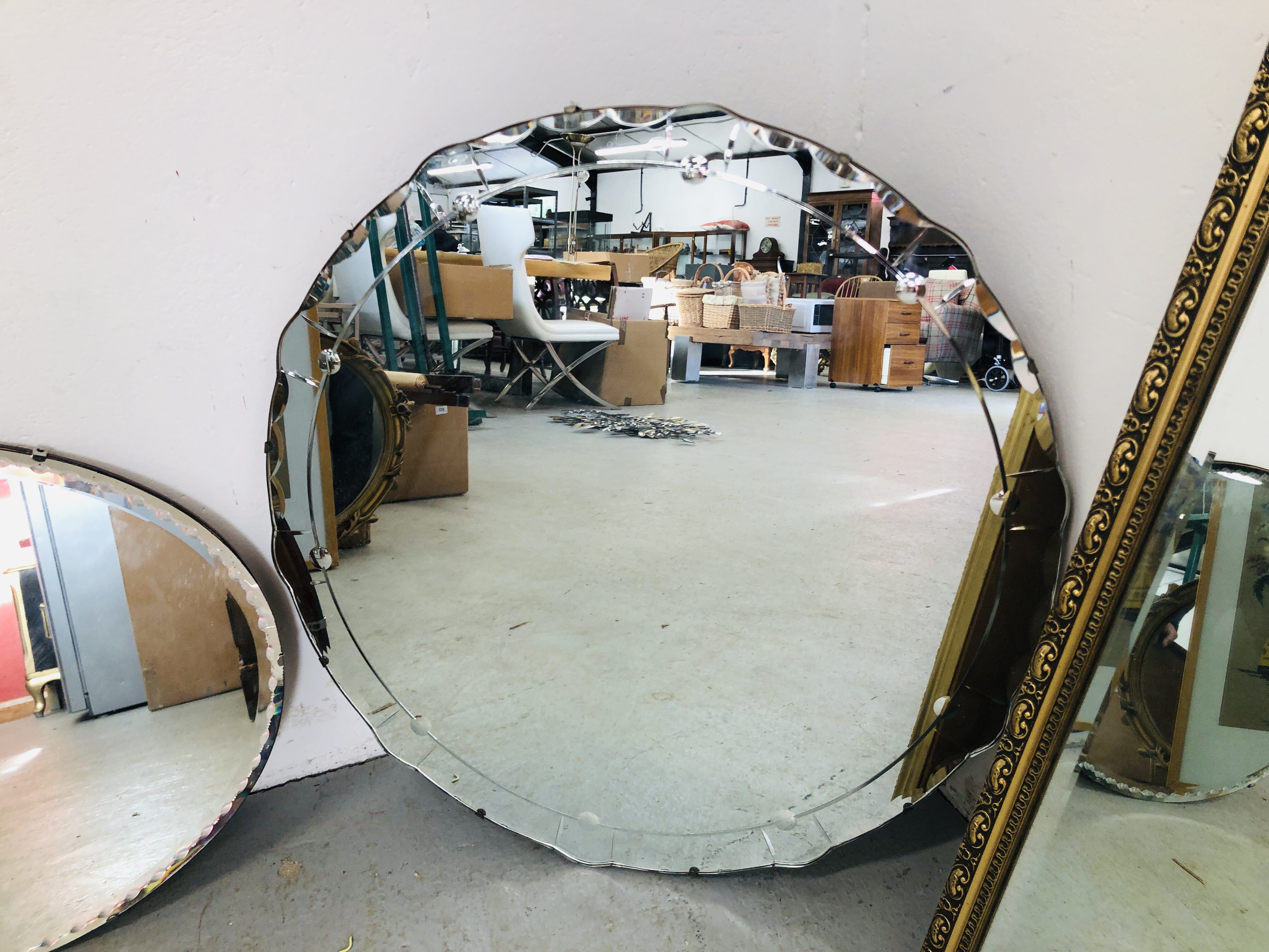 TWO 1960'S WALL MIRROR ALONG WITH A RECTANGULAR GILT FRAMED EXAMPLE - Image 2 of 4