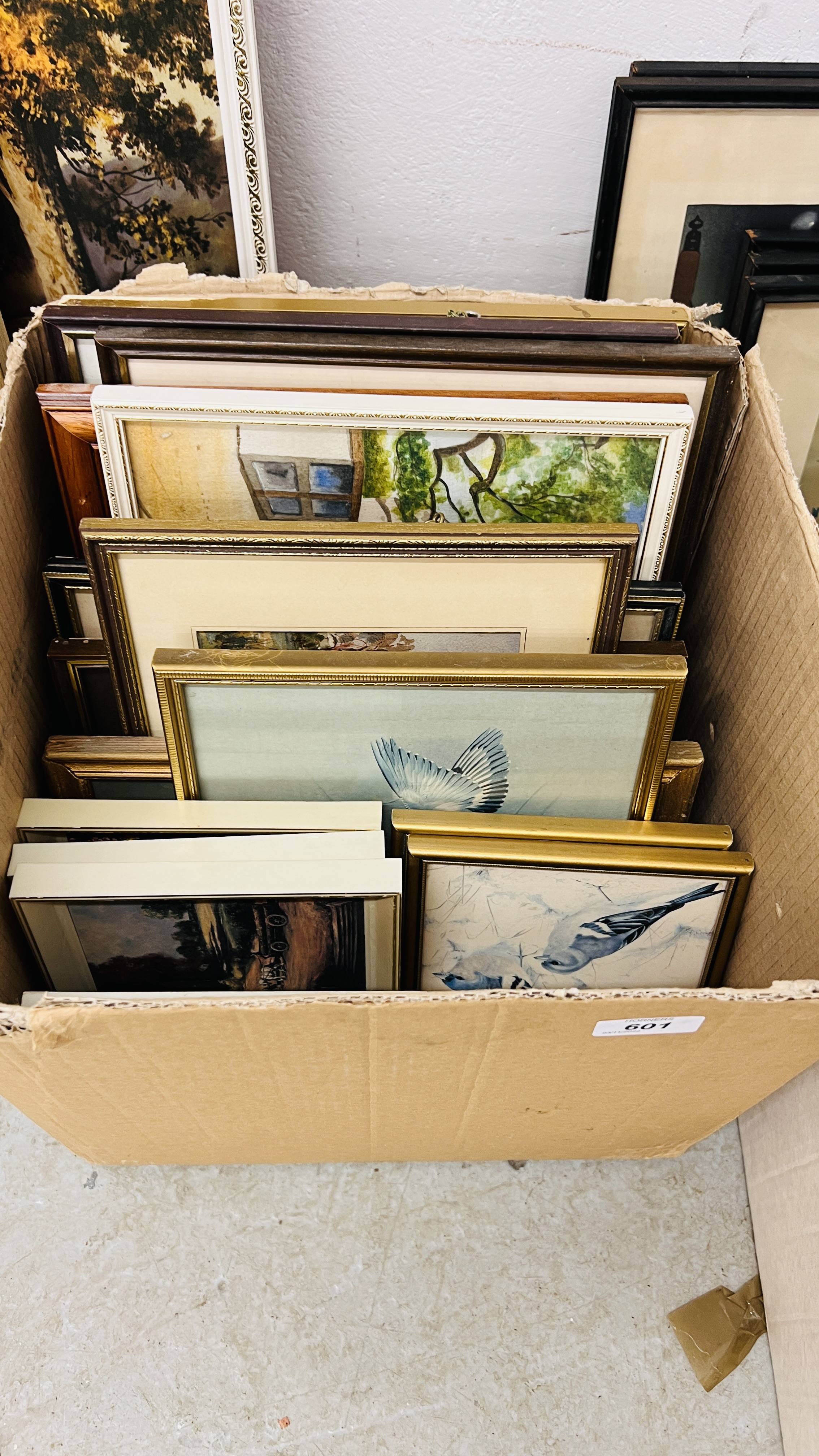 EXTENSIVE COLLECTION IN FIVE BOXES OF ASSORTED FRAMED PRINTS, - Image 18 of 21