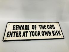 (R) BEWARE OF DOG SIGN,