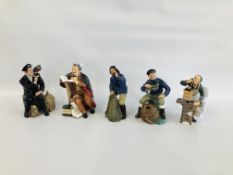 FIVE ROYAL DOULTON CABINET ORNAMENTS TO INCLUDE THE PROFESSOR HN2281, SEA HARVEST HN2257,