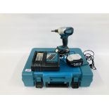 MAKITA 18VOLT CORDLESS IMPACT DRIVER MODEL BTD140 CASED WITH CHARGER,