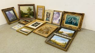 AN EXTENSIVE COLLECTION OF FRAMED PICTURES AND PRINTS TO INCLUDE ORIGINAL ART WORKS OF LOCAL