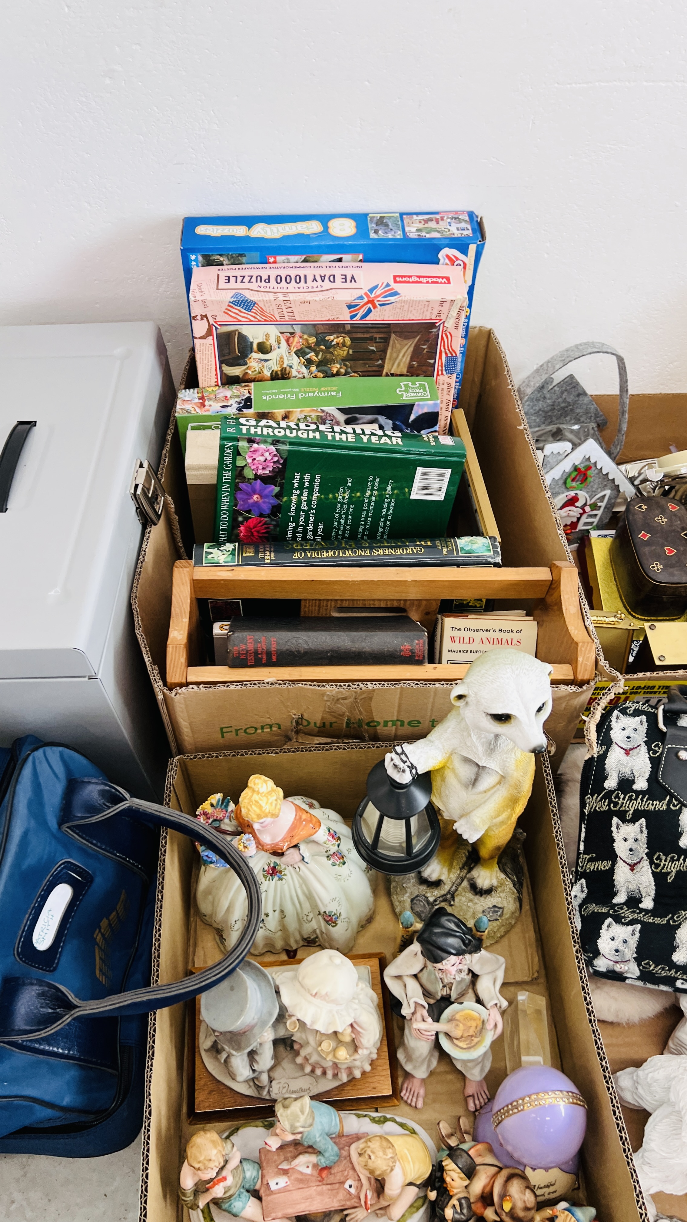 12 BOXES OF ASSORTED HOUSEHOLD SUNDRIES TO INCLUDE BOOKS, CD'S, SEWING AND KNITTING ACCESSORIES, - Image 3 of 13