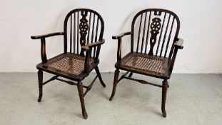 PAIR OF PERIOD WHEELBACK WINDSOR STYLE CHAIRS
