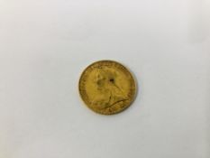 1896 FULL GOLD SOVEREIGN COIN.